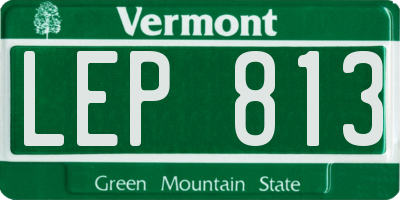 VT license plate LEP813