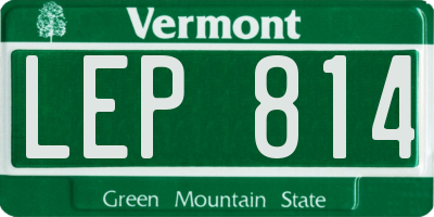 VT license plate LEP814
