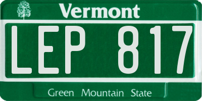 VT license plate LEP817
