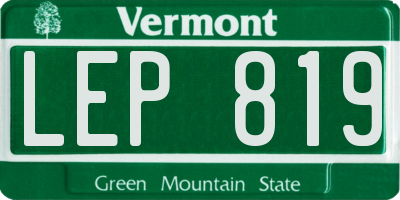 VT license plate LEP819