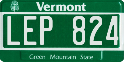 VT license plate LEP824