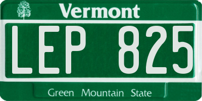 VT license plate LEP825