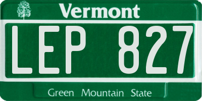 VT license plate LEP827
