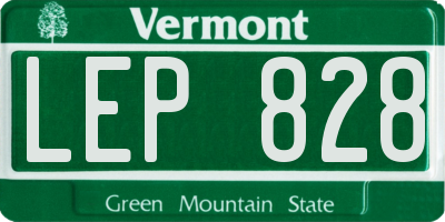 VT license plate LEP828