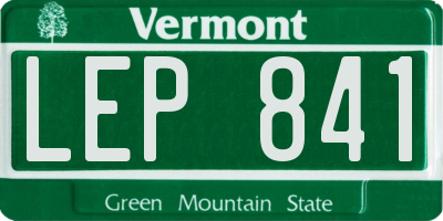 VT license plate LEP841