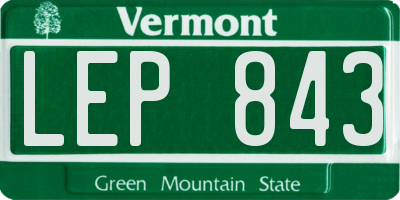 VT license plate LEP843