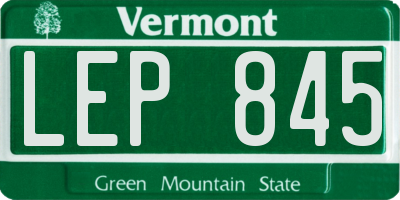 VT license plate LEP845