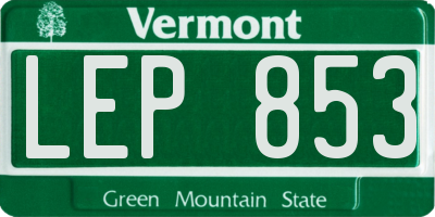 VT license plate LEP853