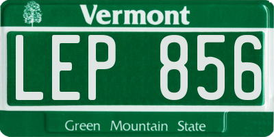 VT license plate LEP856