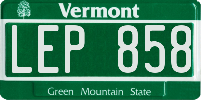 VT license plate LEP858