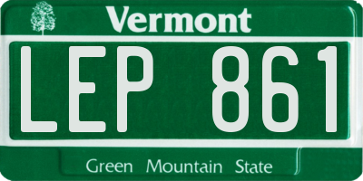 VT license plate LEP861