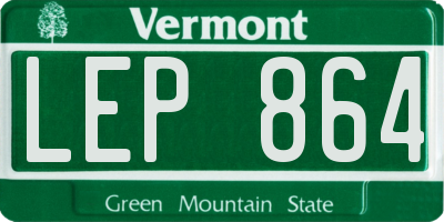 VT license plate LEP864
