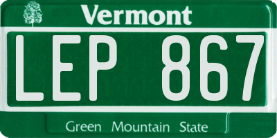 VT license plate LEP867