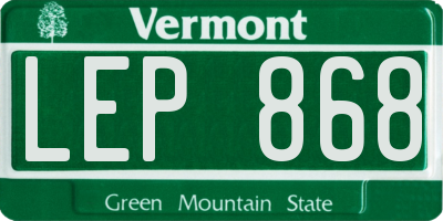VT license plate LEP868