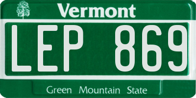 VT license plate LEP869