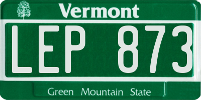 VT license plate LEP873