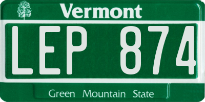 VT license plate LEP874