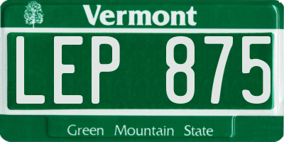 VT license plate LEP875