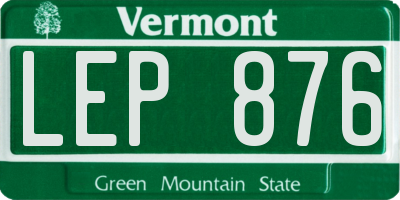 VT license plate LEP876