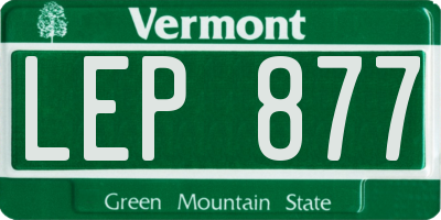 VT license plate LEP877