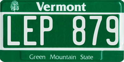 VT license plate LEP879