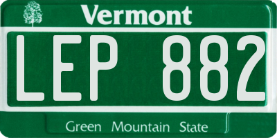 VT license plate LEP882