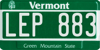 VT license plate LEP883