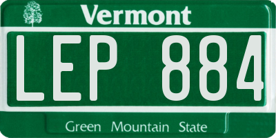 VT license plate LEP884