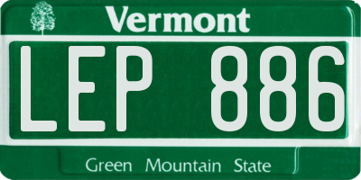 VT license plate LEP886