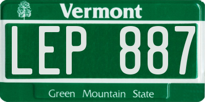 VT license plate LEP887