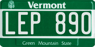 VT license plate LEP890