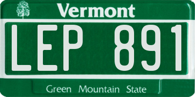 VT license plate LEP891