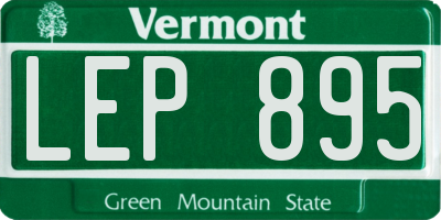 VT license plate LEP895
