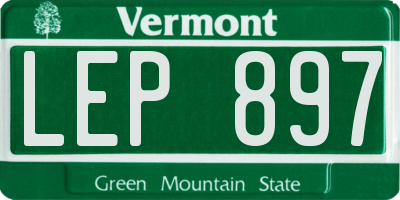 VT license plate LEP897