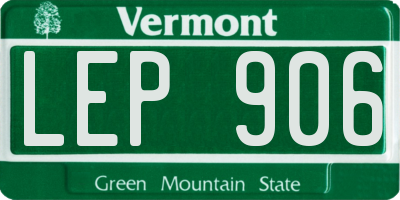 VT license plate LEP906