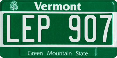 VT license plate LEP907