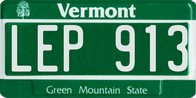 VT license plate LEP913