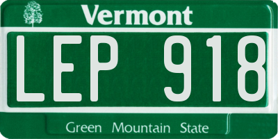 VT license plate LEP918