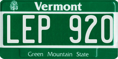 VT license plate LEP920