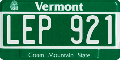 VT license plate LEP921