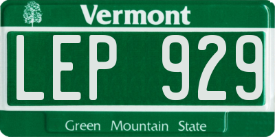 VT license plate LEP929