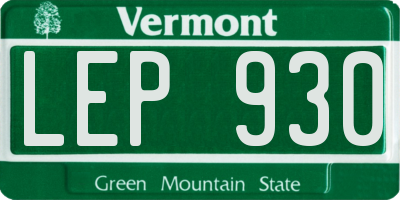 VT license plate LEP930