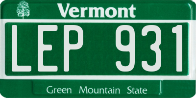 VT license plate LEP931