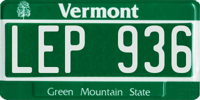 VT license plate LEP936