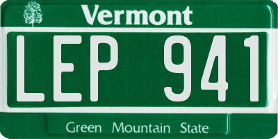 VT license plate LEP941
