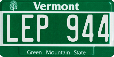 VT license plate LEP944