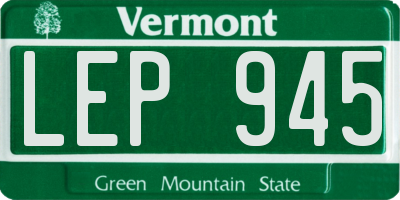 VT license plate LEP945