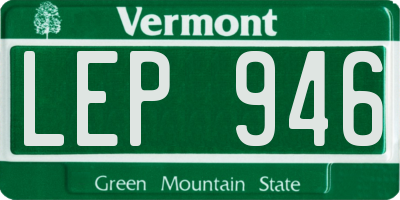 VT license plate LEP946