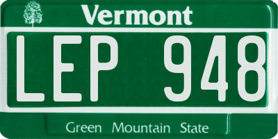 VT license plate LEP948