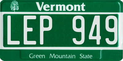 VT license plate LEP949